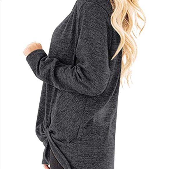 Womens Long Sleeve V Neck Blouses Comfy Loose Plain Tops  (brand new in package) - Picture 3 of 5